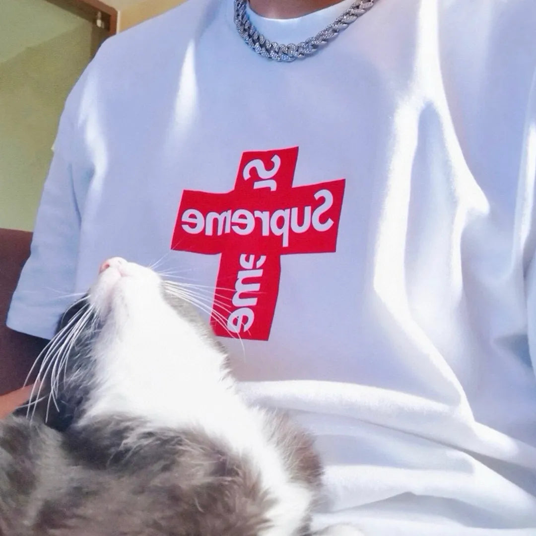 SUP Cross Box Logo T-Shirt in White - 513 - spm0000513 image 10