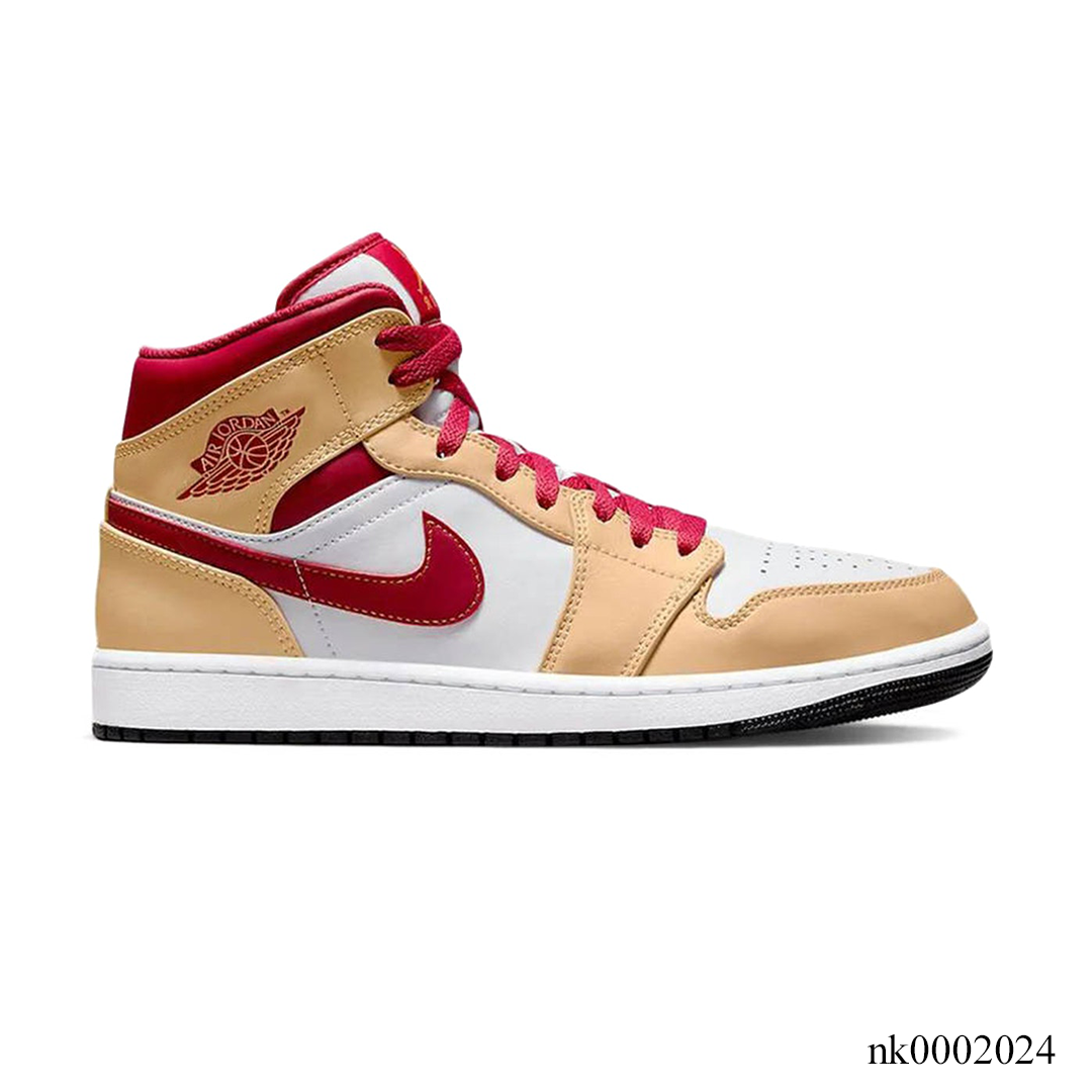 AJ 1 Mid Beige White Red Shoes Sneakers – nk0002024