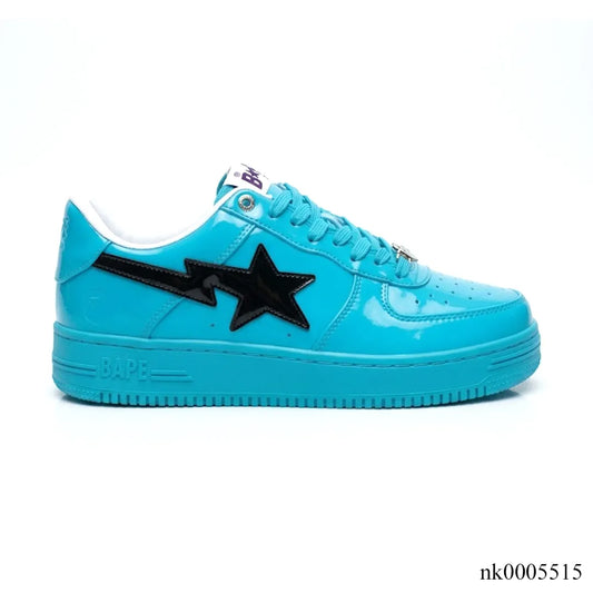 A Bathing Ape Bape Sta #1 Turquoise Blue Black Patent Leather Shoes Sneakers - nk0005515 image 0