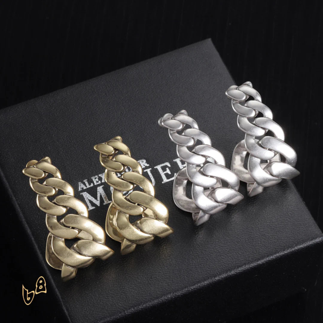 McQueen Chain-Shaped Hoop Earrings – MCQ0021