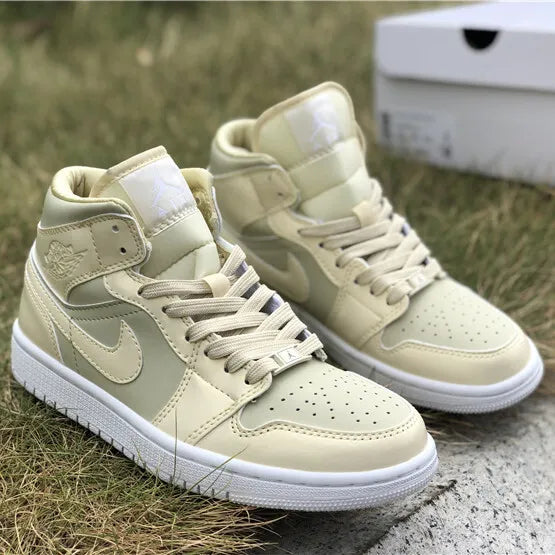 AJ 1 Mid Goose Feather Yellow Shoes Sneakers – nk0000109
