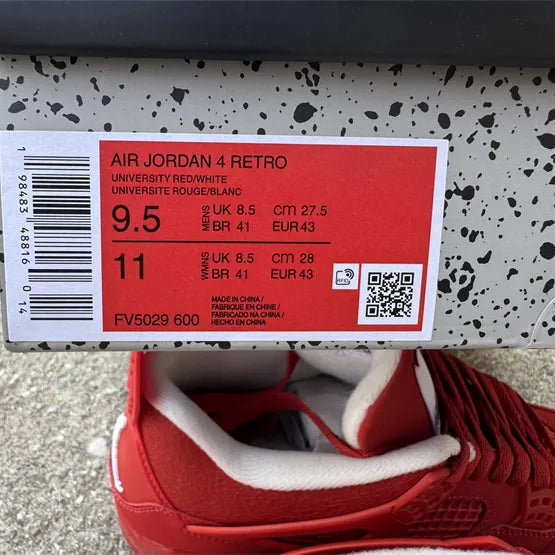 AJ 4 Triple Red Shoes Sneakers – nk0004844