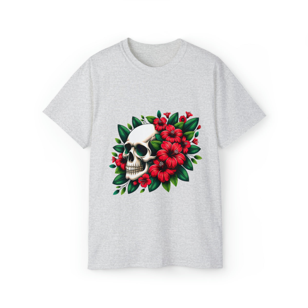 Flower Skull T-Shirt - Ash, 2XL image
