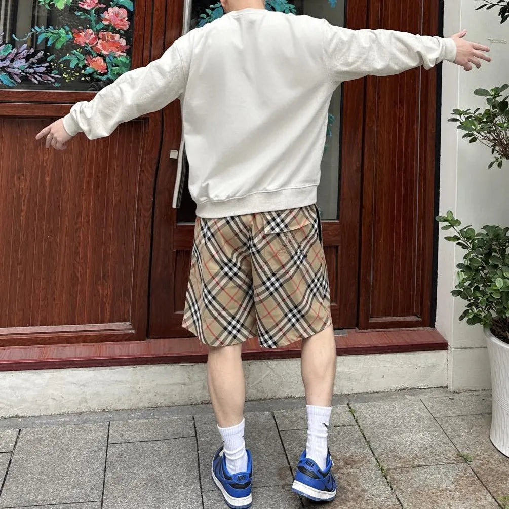 BUR Archive Check Knight Motif Shorts in Tan - 380 - bbr0000380 image 4