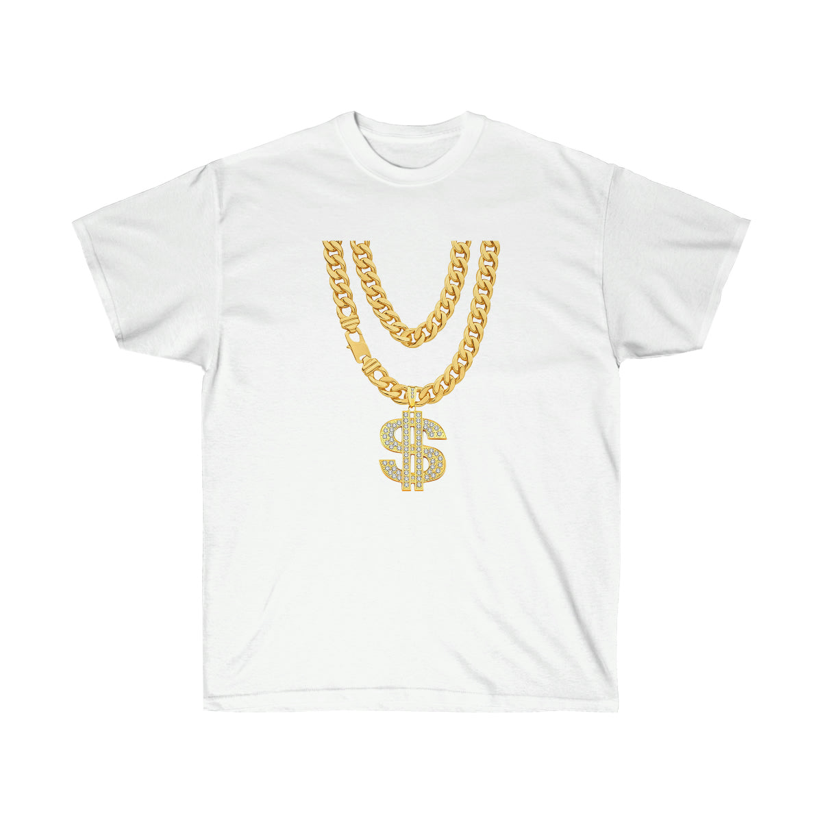 Necklace Dollar Men T-Shirt - White, M image