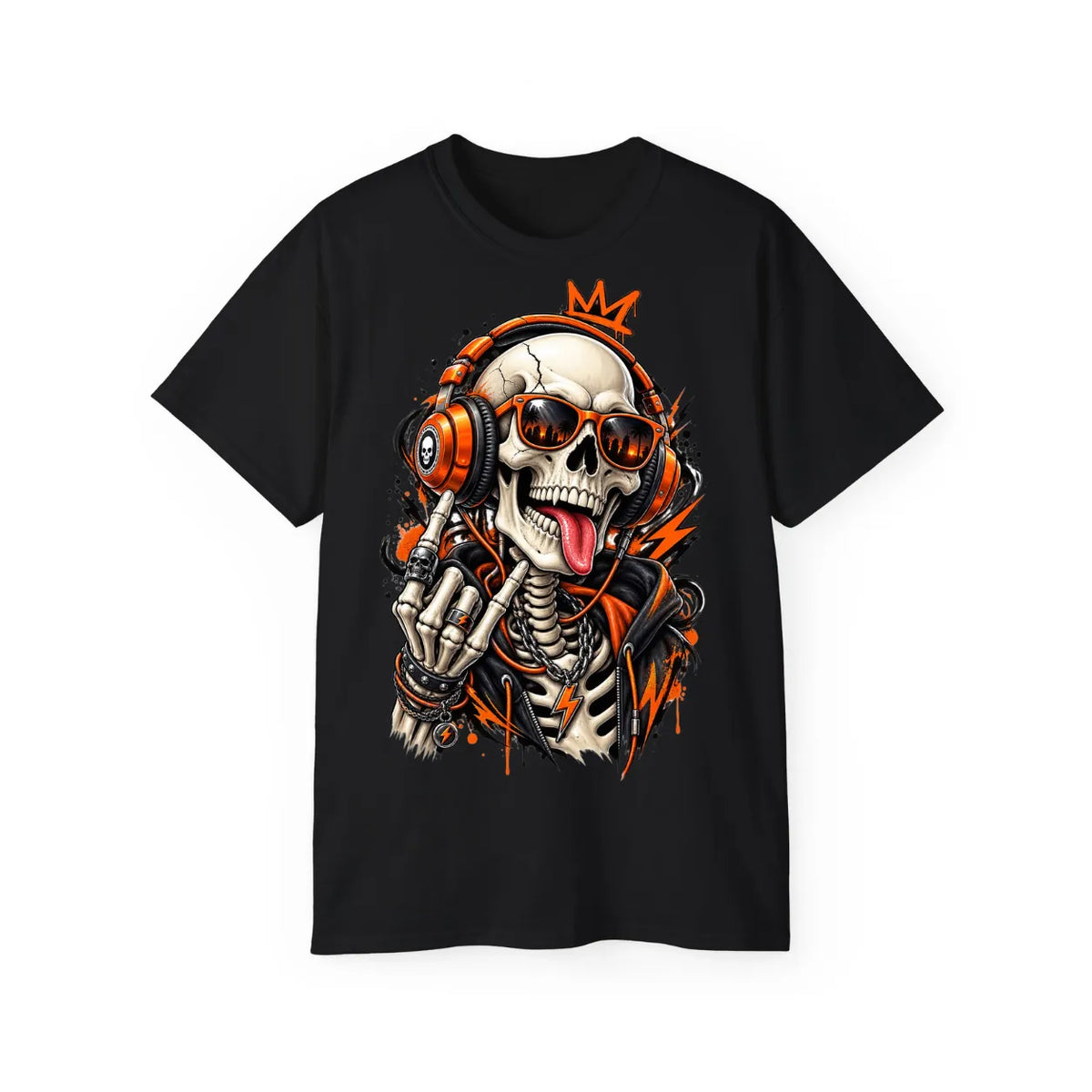 Retro Skater Skeleton Halloween T-Shirt – POD0020 image