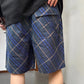 BUR Archive Check Knight Motif Shorts in Navy - 379 - bbr0000379 image 4