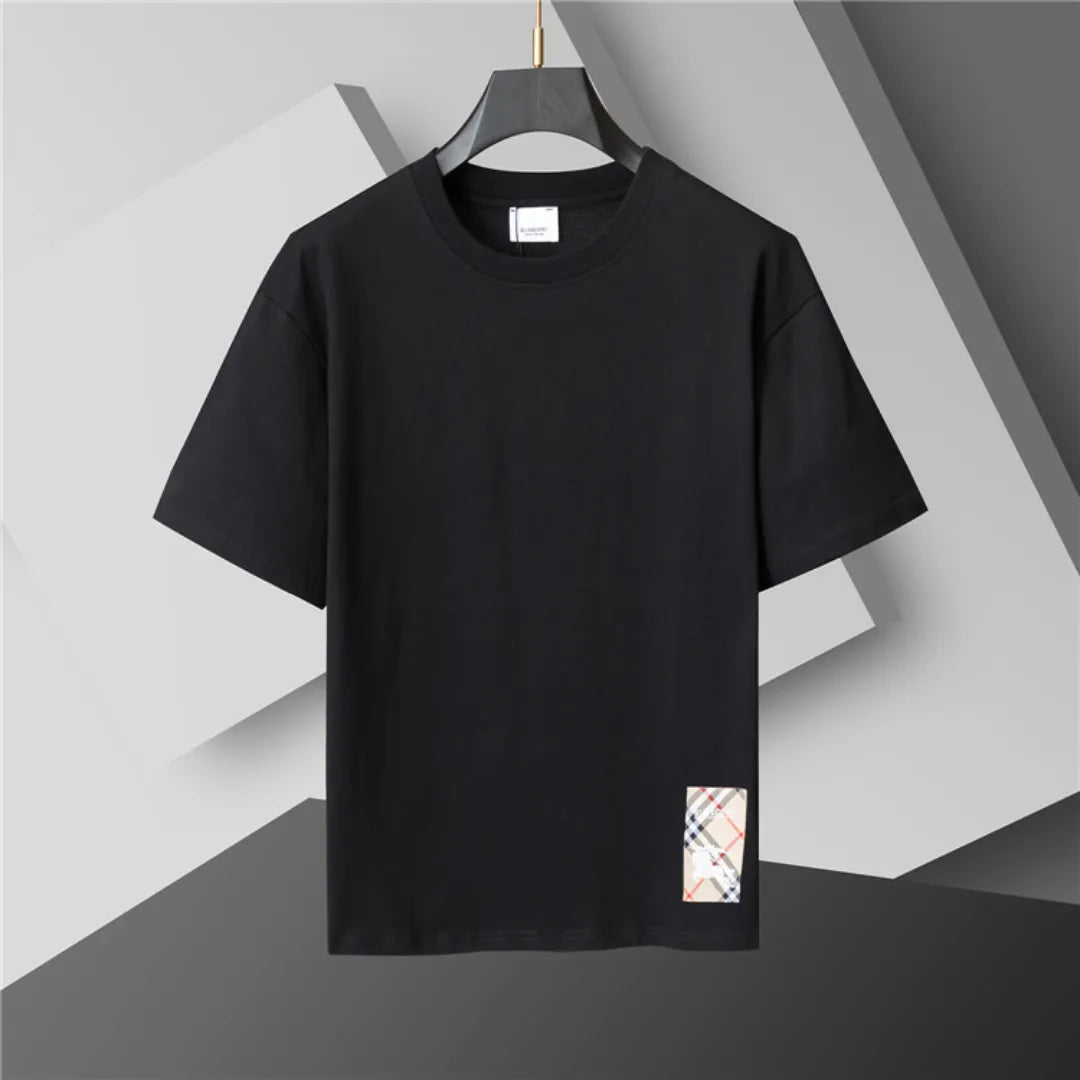 BUR Check Label T-Shirt in Black - 383 - bbr0000383 image 1