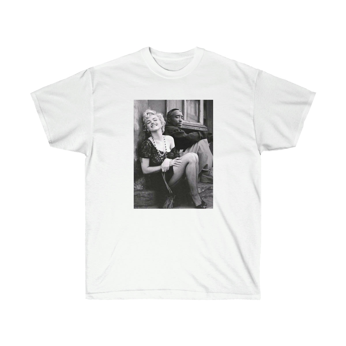 Marilyn Monroe &amp; 2Pac Men T-Shirt - White, XL image
