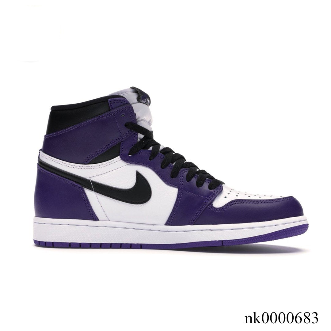 AJ 1 Retro High Court Purple White Shoes Sneakers – nk0000683