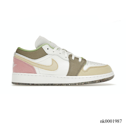 AJ 1 Low Pastel Grind Vivid Green Shoes Sneakers – nk0001987