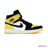 AJ 1 Mid Yellow Toe Black Shoes Sneakers – nk0002554