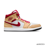 AJ 1 Mid Beige White Red Shoes Sneakers – nk0002024