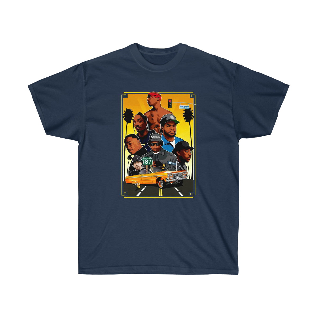 RAP 90's West Coast Legends Men Shirt - Navy, S image