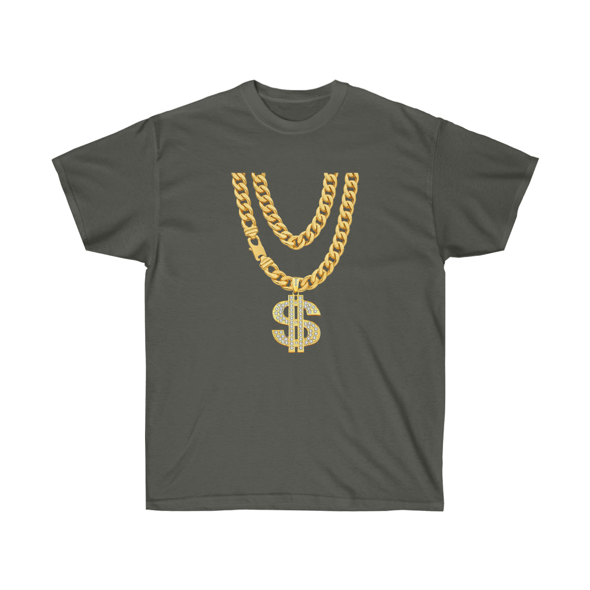 Necklace Dollar Men T-Shirt - Charcoal, 2XL image