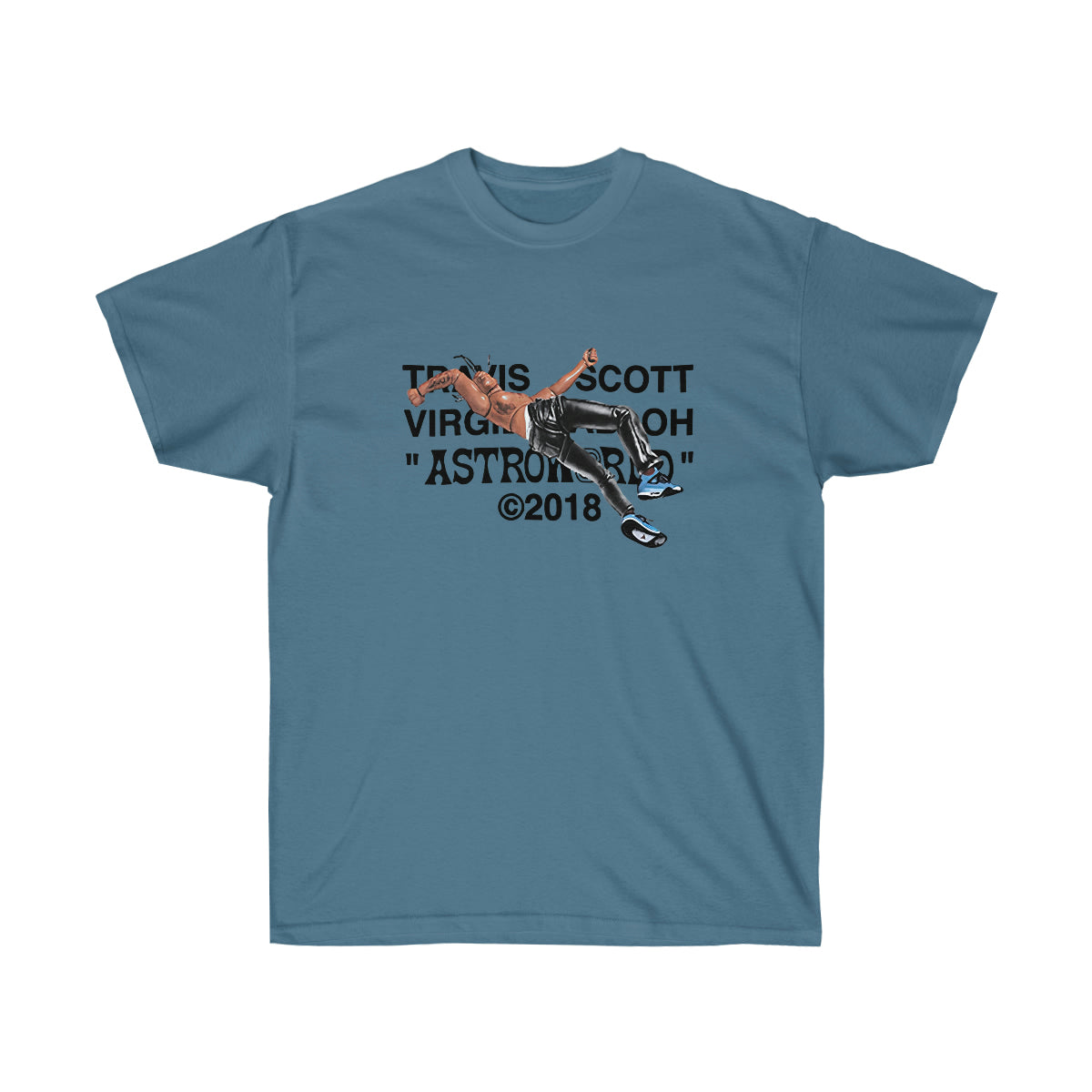Travis Scott Virgil Abloh Astroworld Men T-Shirt - Indigo Blue, L image