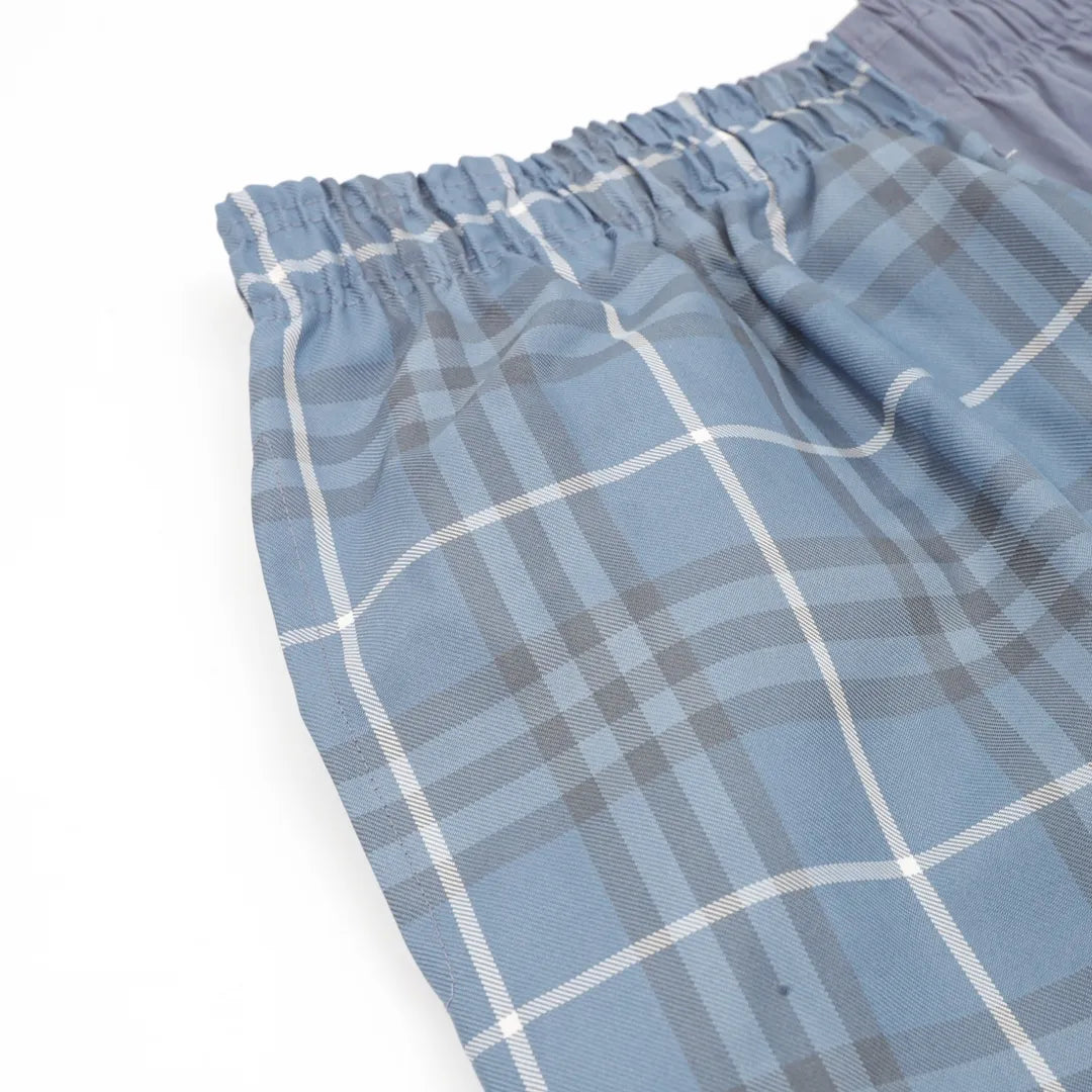 BUR Archive Check Panel Shorts in Blue - 375 - bbr0000375 image 2