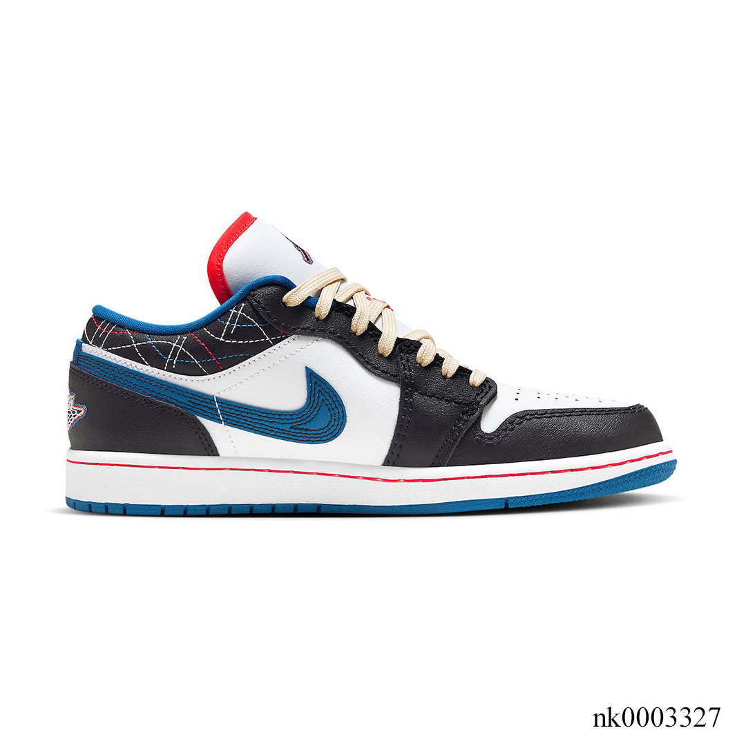 AJ 1 Low SE Black Industrial Blue Shoes Sneakers – nk0003327