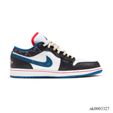 AJ 1 Low SE Black Industrial Blue Shoes Sneakers – nk0003327
