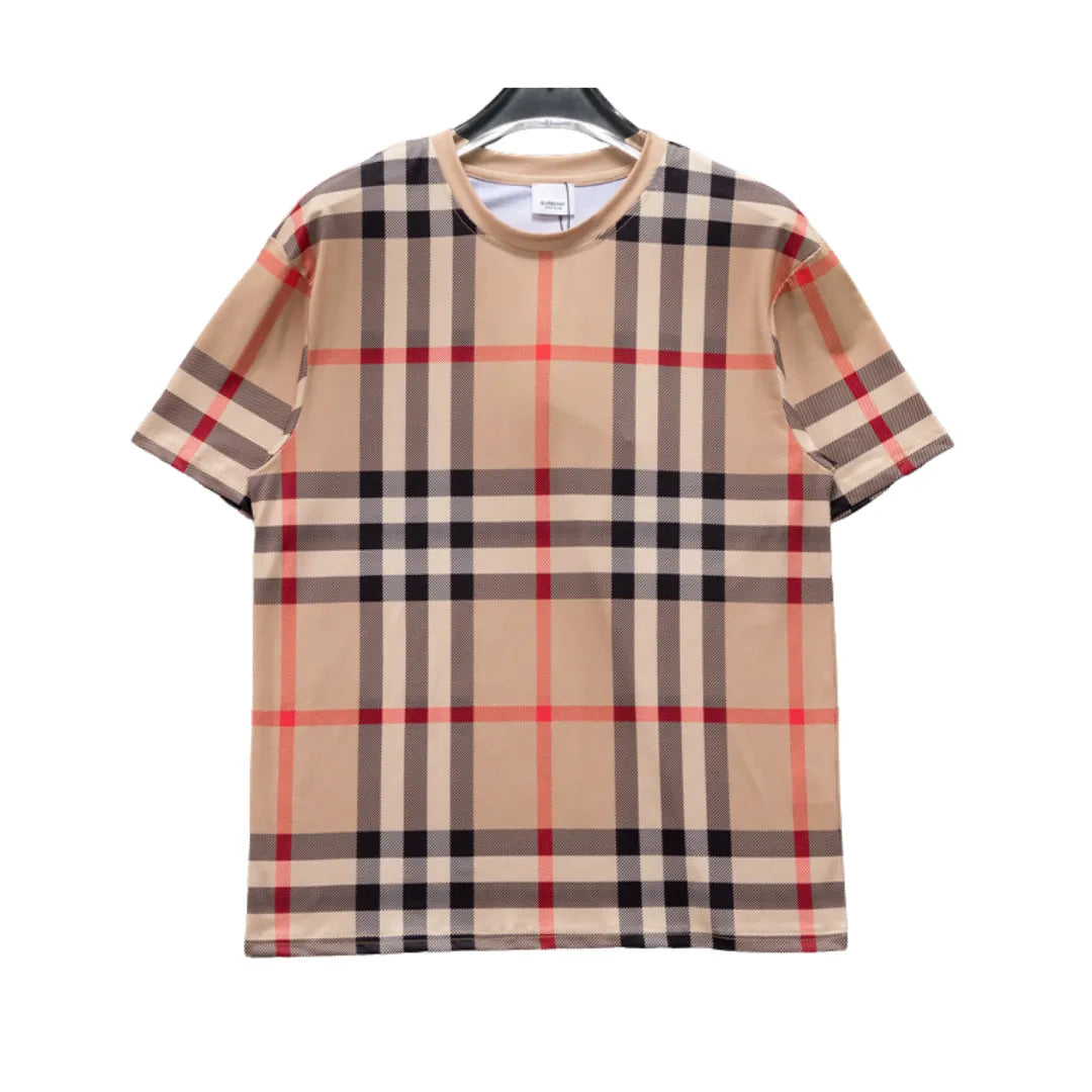 BUR Check Cotton Jacquard T-shirt in Beige - 382 - bbr0000382 image 0