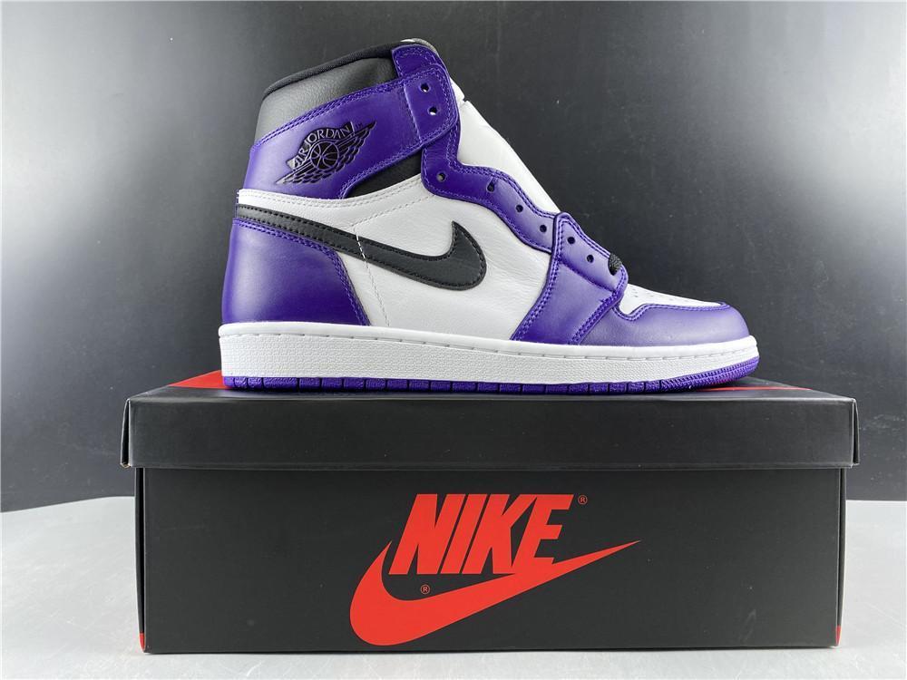 AJ 1 Retro High Court Purple White Shoes Sneakers – nk0000683
