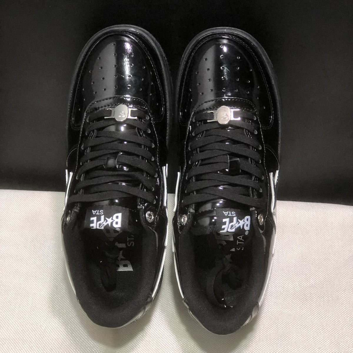 A Bathing Ape Bape Sta #2 Black White Shoes Sneakers - nk0005520 image 6
