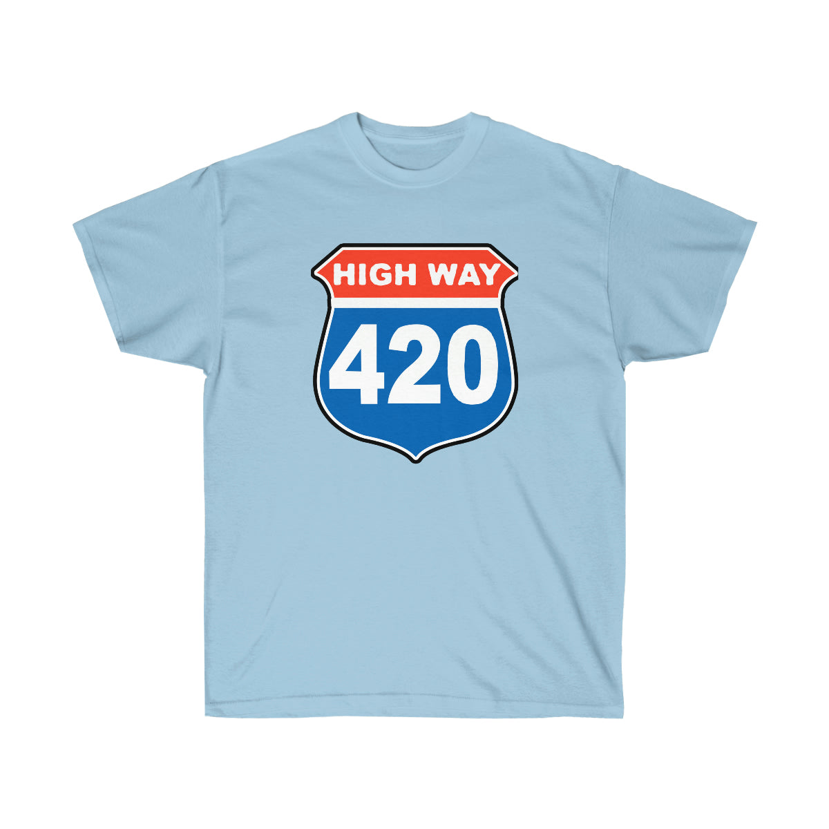 High Way 420 Men T-Shirt - Light Blue, XL image