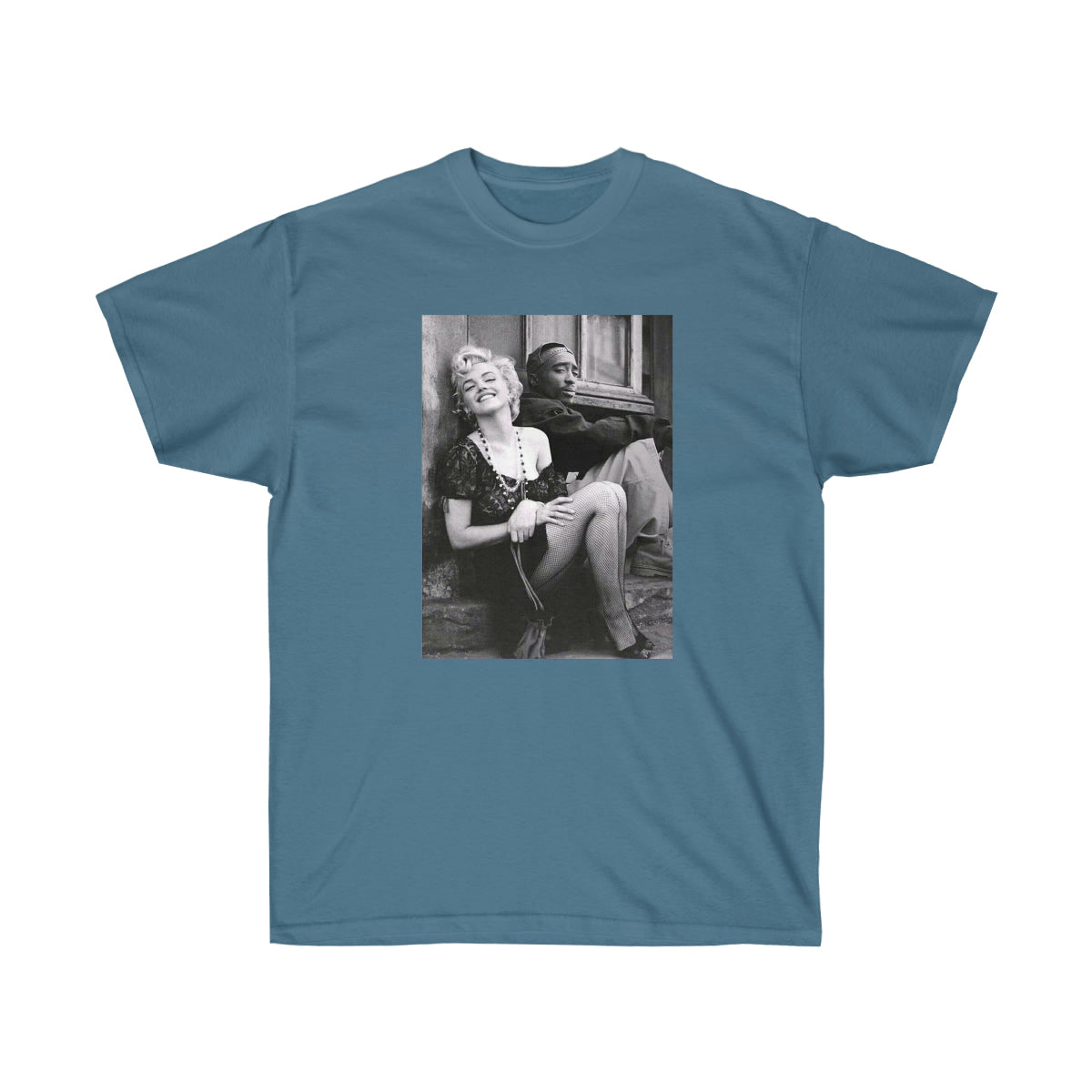 Marilyn Monroe &amp; 2Pac Men T-Shirt - Indigo Blue, S image