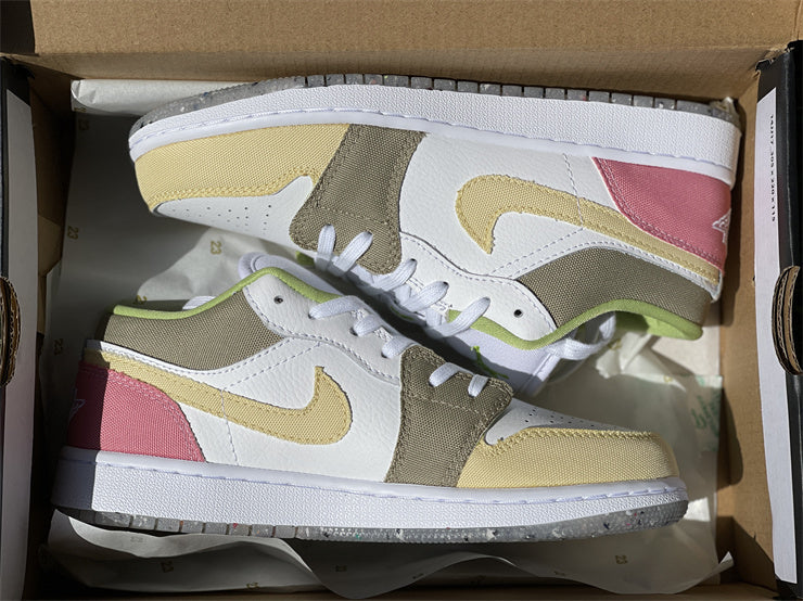 AJ 1 Low Pastel Grind Vivid Green Shoes Sneakers – nk0001987