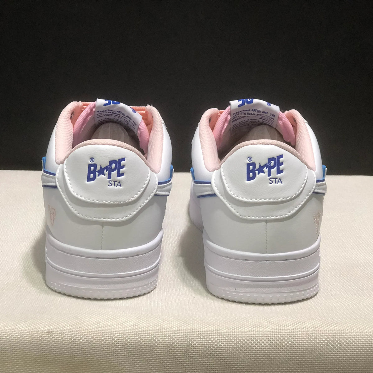 A Bathing Ape Bape Sta BAPY White Pink Shoes Sneakers - nk0005513 image 6