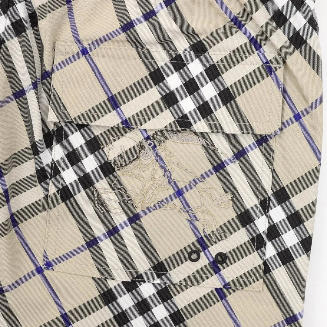 BUR Archive Check Knight Motif Shorts in Beige - 381 - bbr0000381 image 9