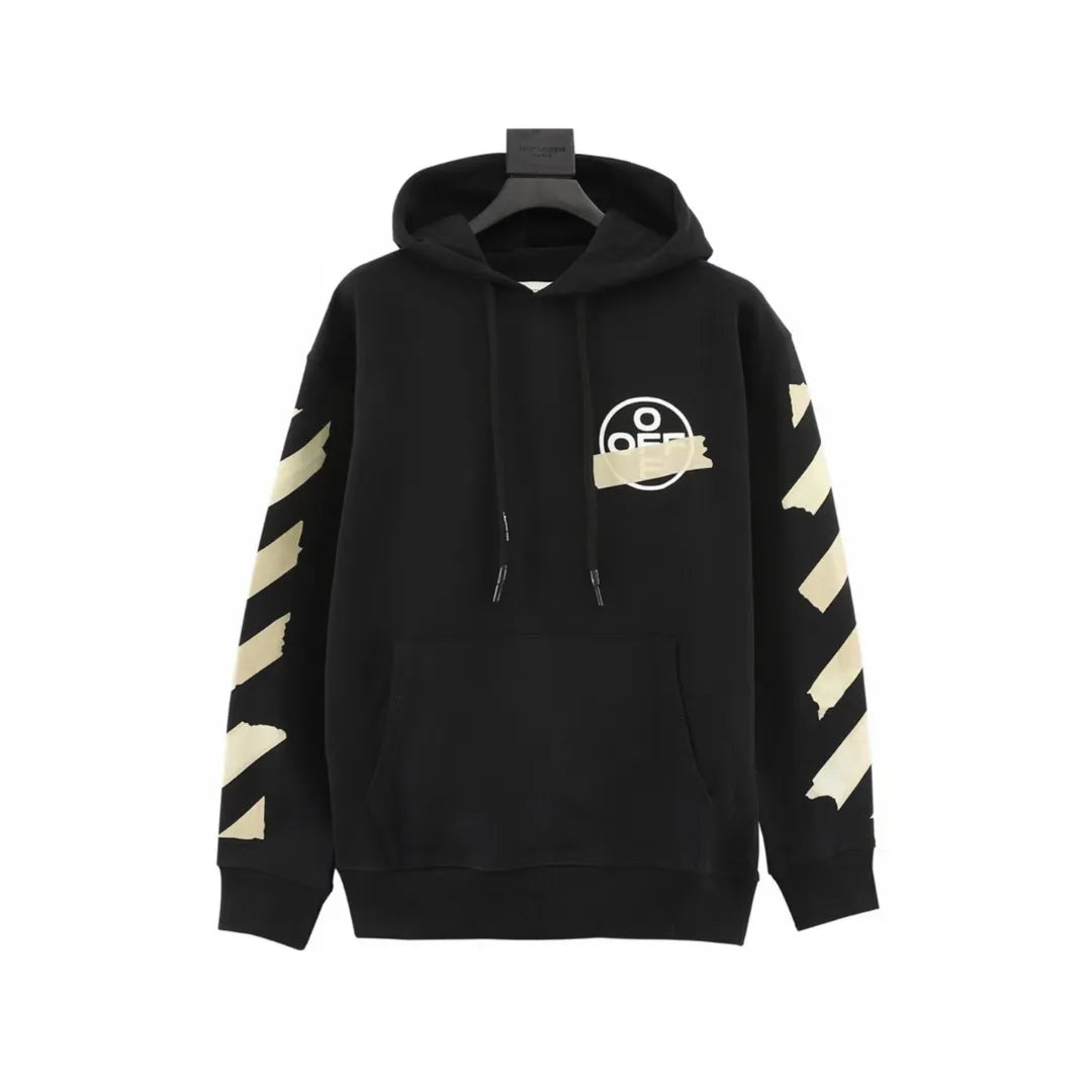 OW Diagonal Tape Arrows Hoodie in Black - 347 - owf0000347 image 0