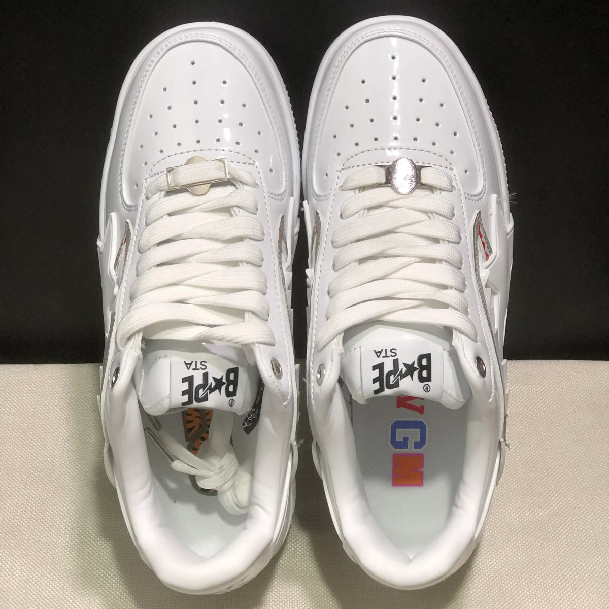 A Bathing Ape Bape Sta OS Shark White Shoes Sneakers - nk0005514 image 7