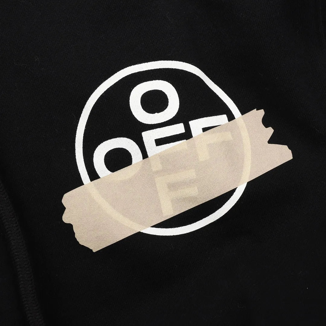 OW Diagonal Tape Arrows Hoodie in Black - 347 - owf0000347 image 3