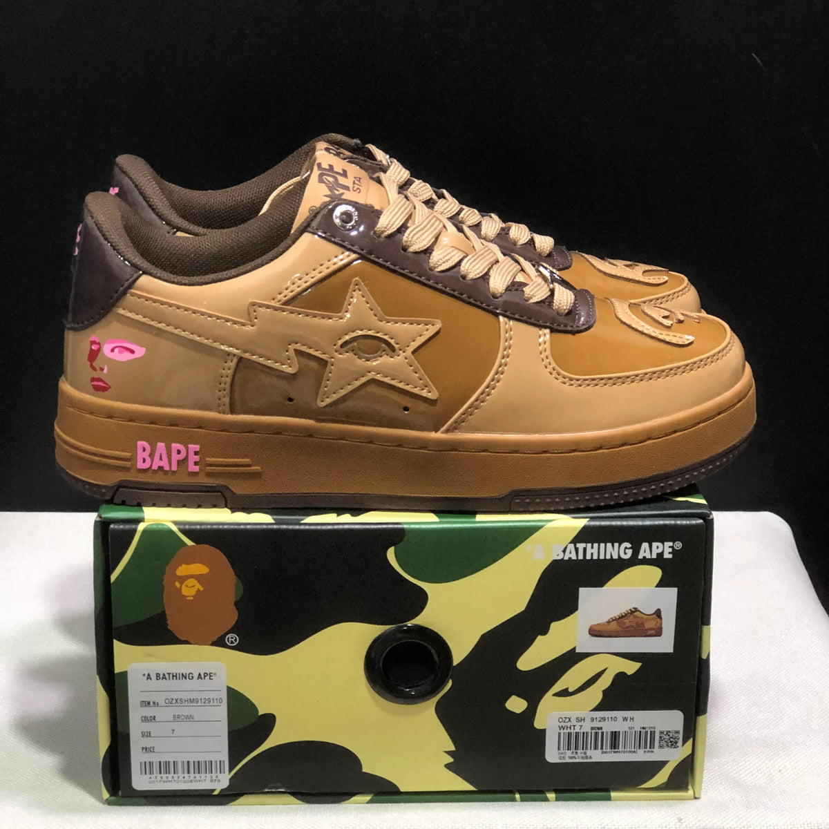 A Bathing Ape Bape Sta KidSuper Brown Shoes Sneakers - nk0005519 image 9