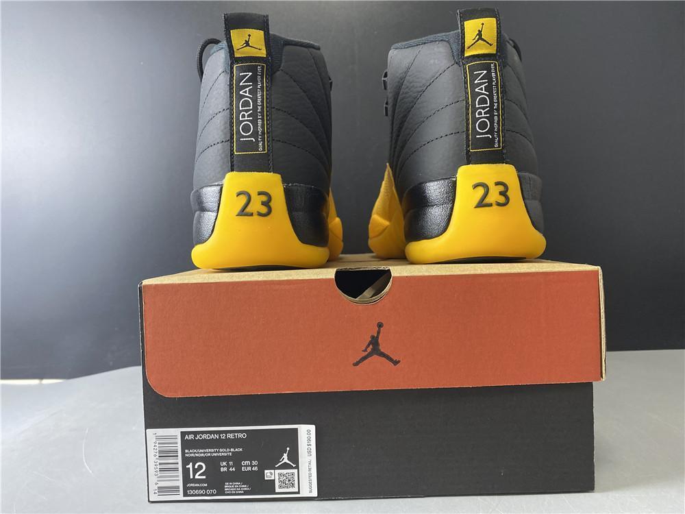 AJ 12 Retro Black University Gold Shoes Sneakers – nk0000758