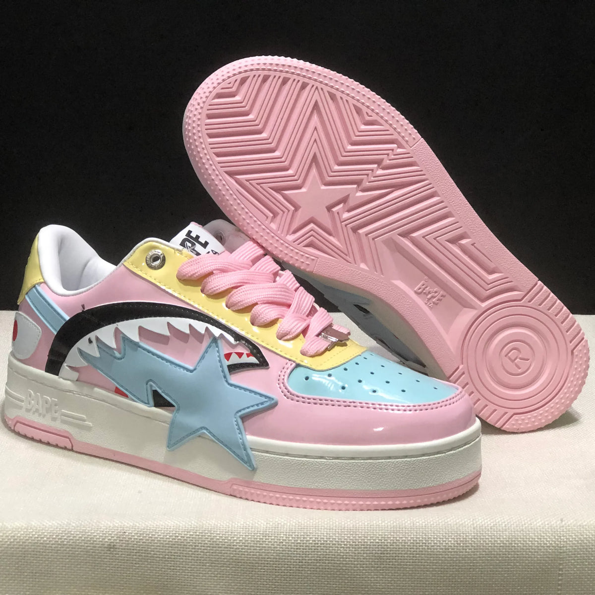 Bapesta Low M1 'Shark Face - Pink' Shoes Sneakers - nk0005527 image 5
