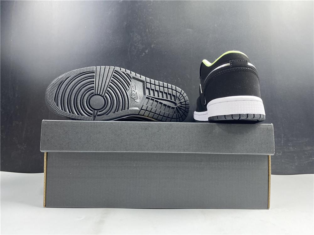 AJ 1 Low Black Aurora Green Laser Orange Shoes Sneakers – nk0001452