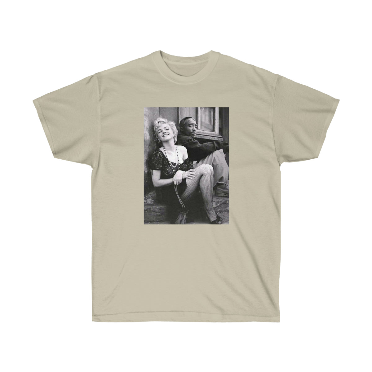 Marilyn Monroe &amp; 2Pac Men T-Shirt - Sand, 3XL image