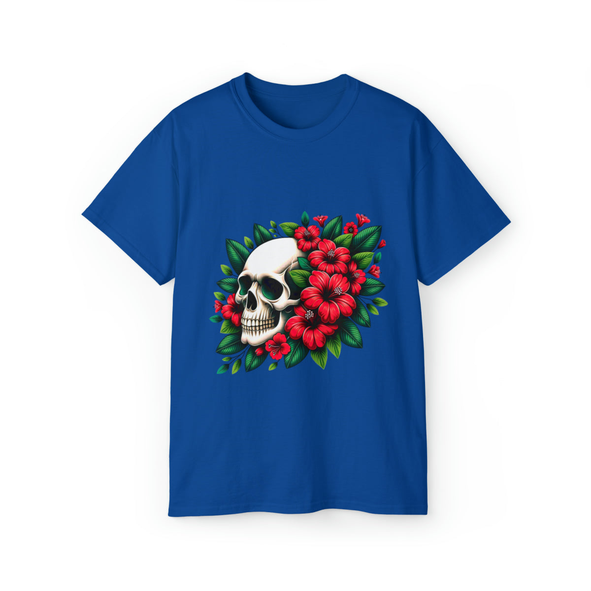 Flower Skull T-Shirt - Royal, L image