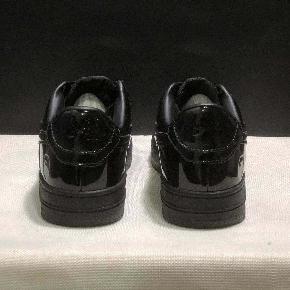 A Bathing Ape Bape Sta Low Patent Black Shoes Sneakers - nk0005521 image 7