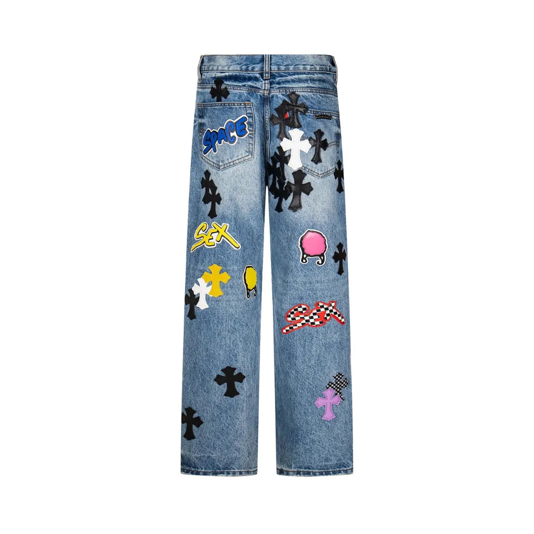 CH Cross Patch Jeans - CH0122 image 1