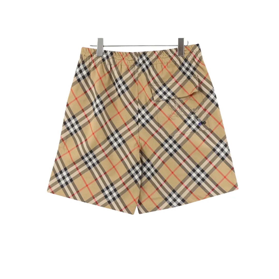 BUR Archive Check Knight Motif Shorts in Tan - 380 - bbr0000380 image 1