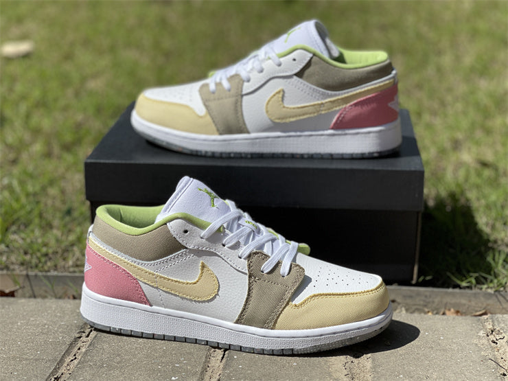 AJ 1 Low Pastel Grind Vivid Green Shoes Sneakers – nk0001987
