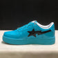 A Bathing Ape Bape Sta #1 Turquoise Blue Black Patent Leather Shoes Sneakers - nk0005515 image 4