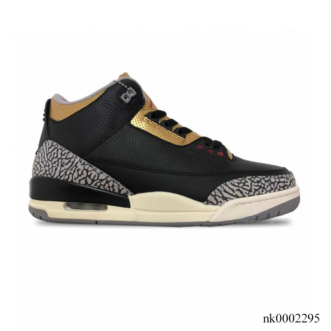 AJ 3 Black Gold Shoes Sneakers – nk0002295