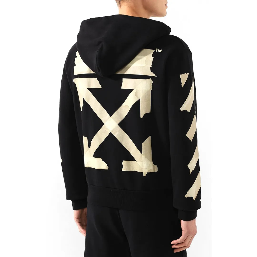 OW Diagonal Tape Arrows Hoodie in Black - 347 - owf0000347 image 2