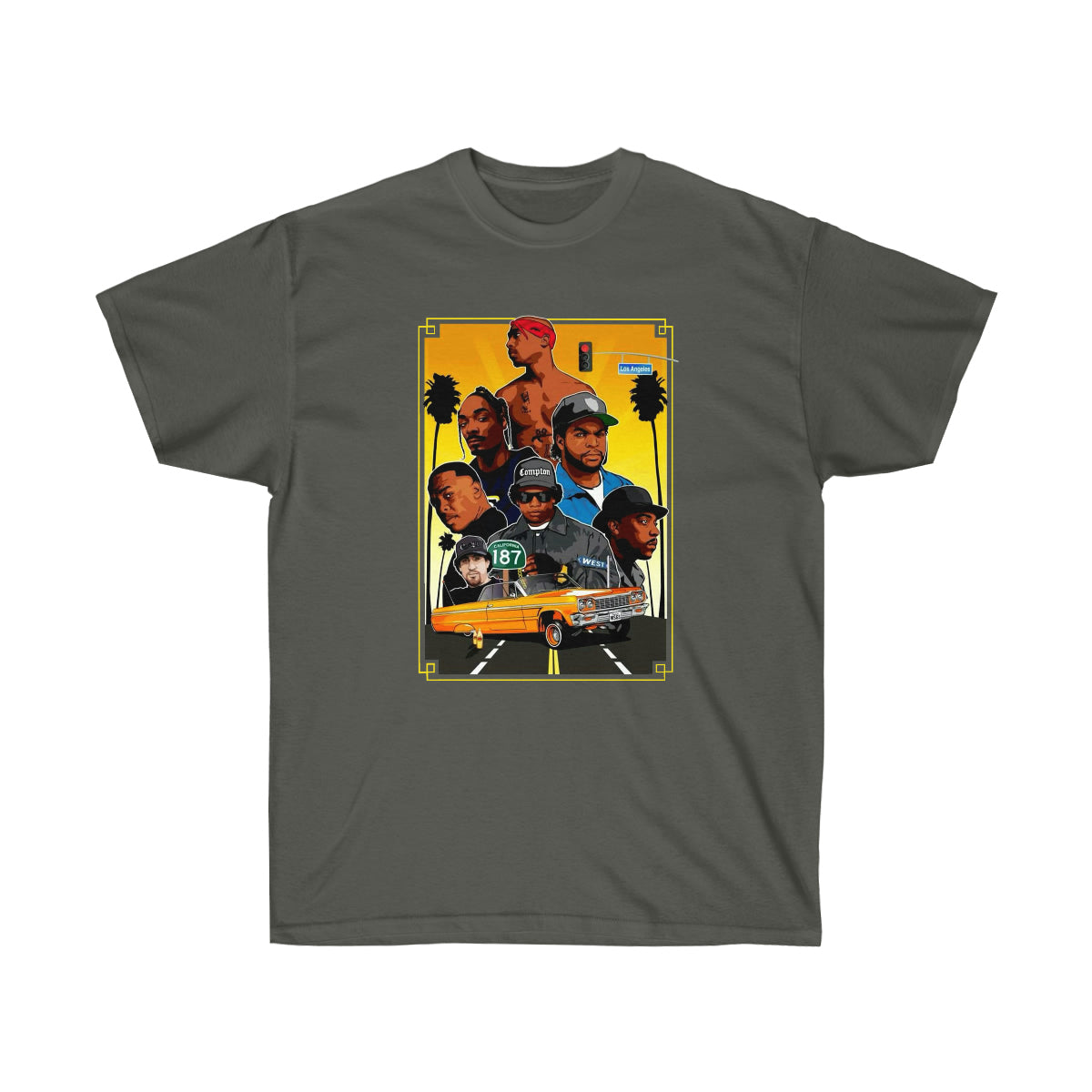 RAP 90's West Coast Legends Men Shirt - Charcoal, XL image
