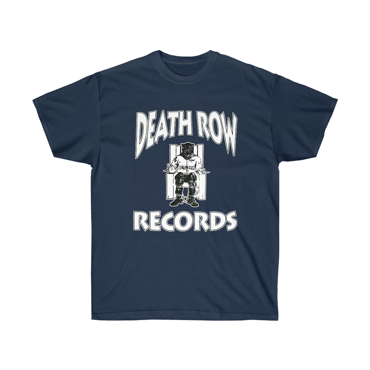 White Death Row Men T-Shirt - Navy, L image