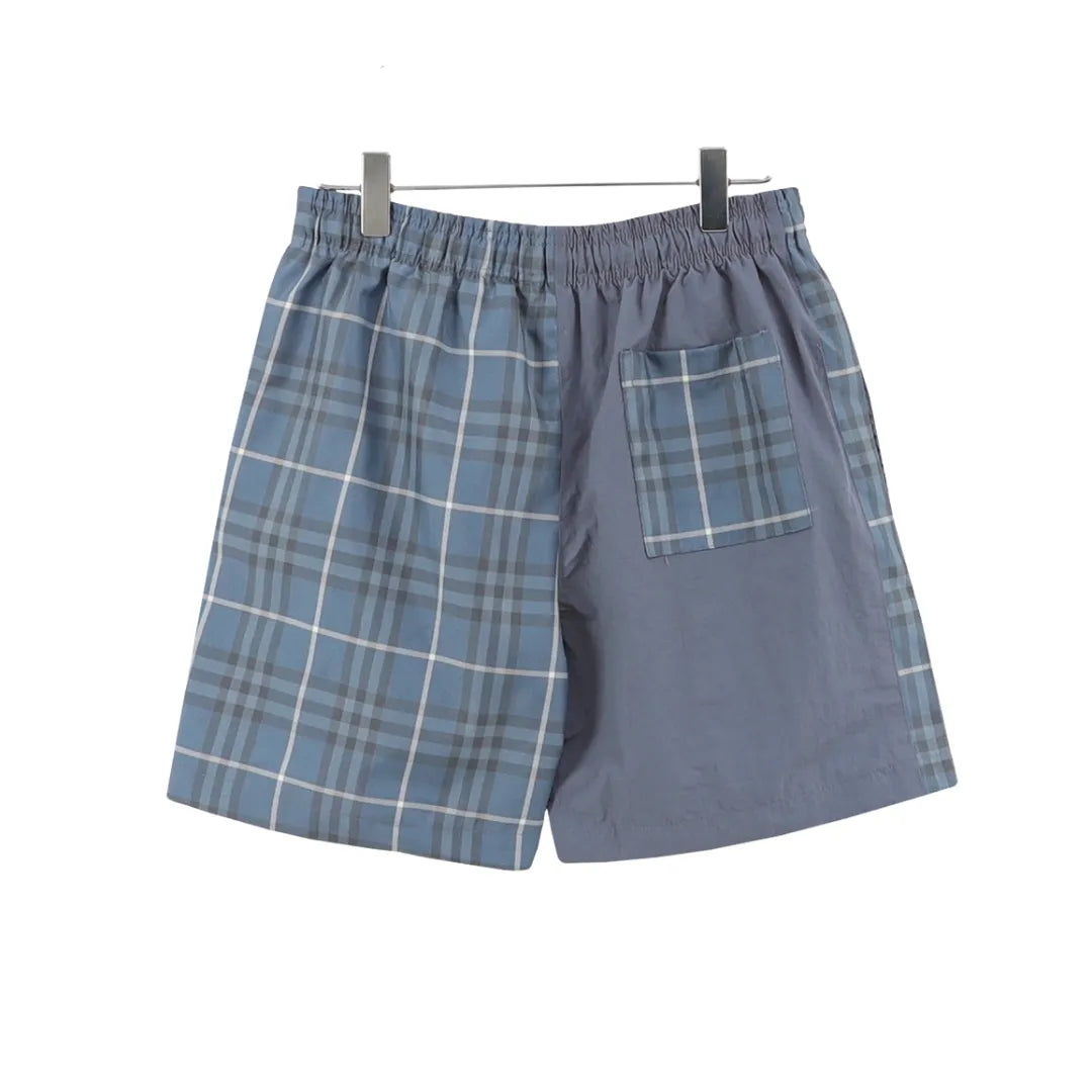 BUR Archive Check Panel Shorts in Blue - 375 - bbr0000375 image 1